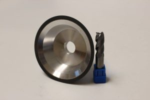 Resin bond diamond grinding wheel with carbide end mill for CNC tool grinding
